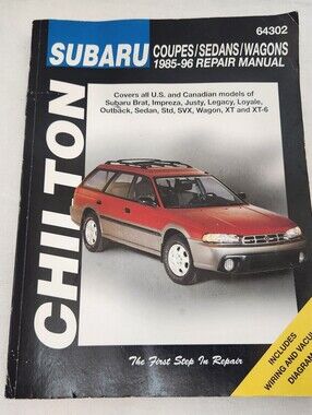 Chilton Subaru 1985-96 Coupes/Sedans/Wagons Repair Manual
